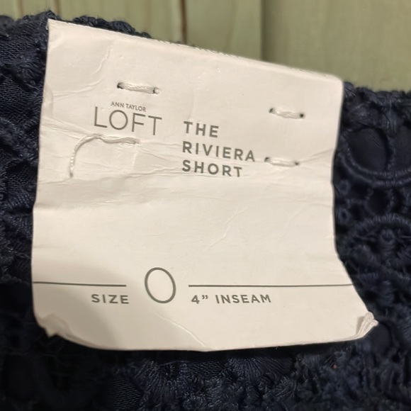 Ann Taylor Loft Navy Blue Riviera Crochet Shorts Size 0 - Picture 4 of 6